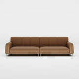 Modern Minimalist Cowhide 4 Seater Sofa Brown