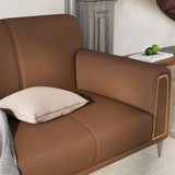 Modern Minimalist Cowhide 4 Seater Sofa Brown