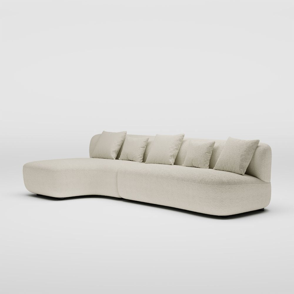 Modern Minimalist High-Resilience Lamb Fleece Sofa Beige