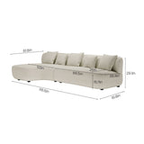 Modern Minimalist High-Resilience Lamb Fleece Sofa Beige