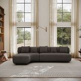 Modern Minimalist High-Resilience Lamb Fleece Sofa Dark Gray