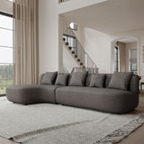 Modern Minimalist High-Resilience Lamb Fleece Sofa Dark Gray