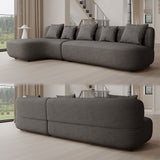 Modern Minimalist High-Resilience Lamb Fleece Sofa Dark Gray