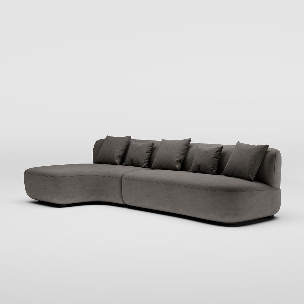 Modern Minimalist High-Resilience Lamb Fleece Sofa Dark Gray