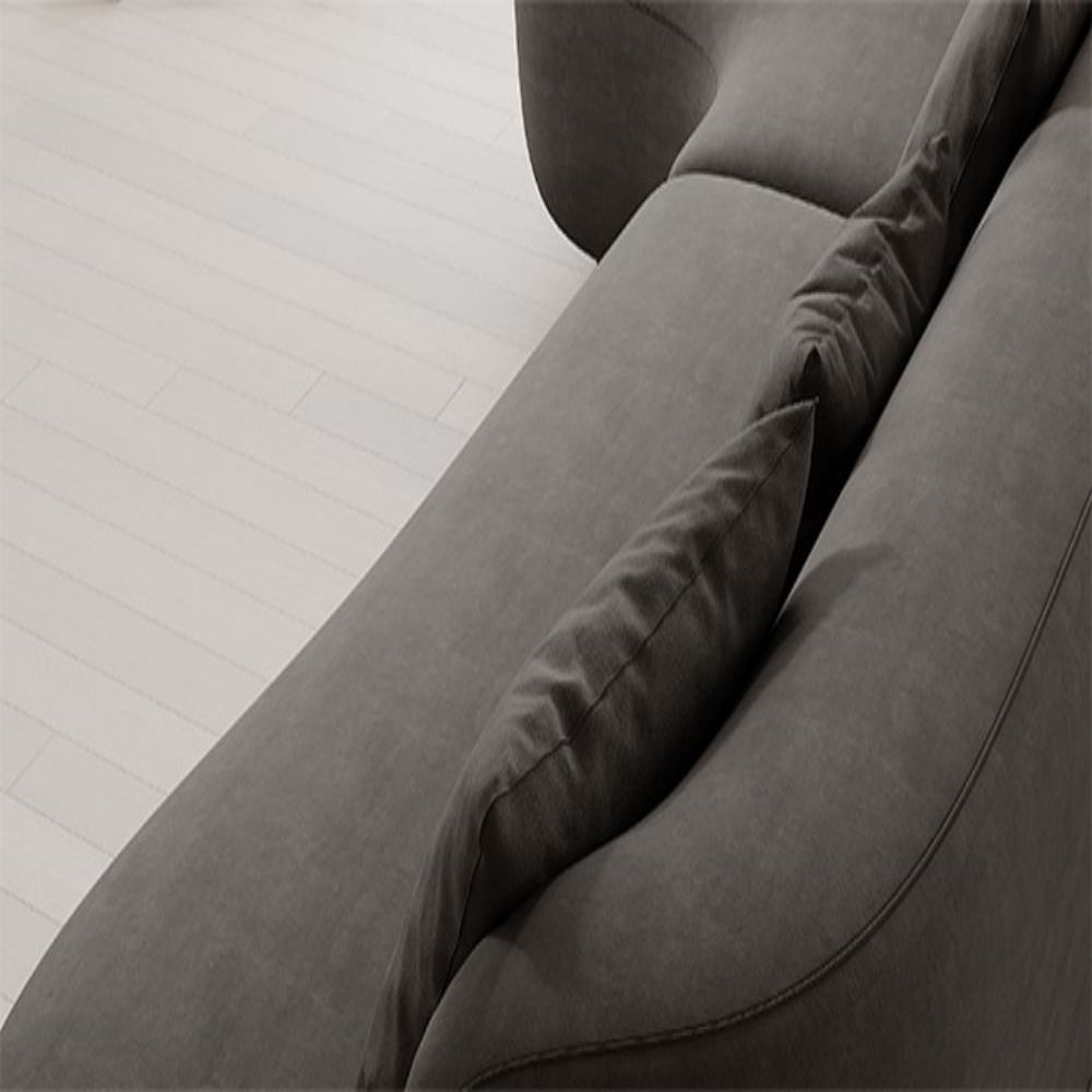 Modern Minimalist High-Resilience Lamb Fleece Sofa Dark Gray