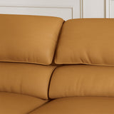 Modern Minimalist Microfiber Leather 3 Seat Sofa Orange