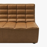 Modern Minimalist Three Seat Armless Sofa Brown