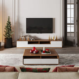 Modern White And Wood Coffee Table With Storage Wood & White