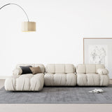 L-Shaped Sofa With Rolled Pillow Top Arm Beige