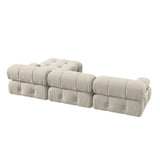 L-Shaped Sofa With Rolled Pillow Top Arm Beige