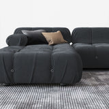 L-Shaped Sofa With Rolled Pillow Top Arm Dark Gray