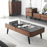 Stylish Modern Coffee Table, 2 Drawers | Free Delivery Dark Wood