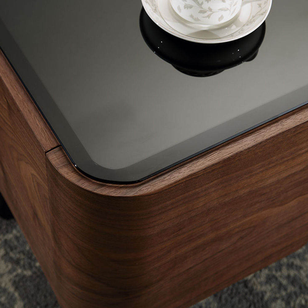 Stylish Modern Coffee Table, 2 Drawers | Free Delivery Dark Wood