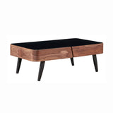 Stylish Modern Coffee Table, 2 Drawers | Free Delivery Dark Wood