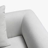 White Velvet Tuxedo Arm Sofa White