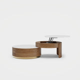 Modern Lift-Top Nesting Coffee Table Set Of 2 Brown