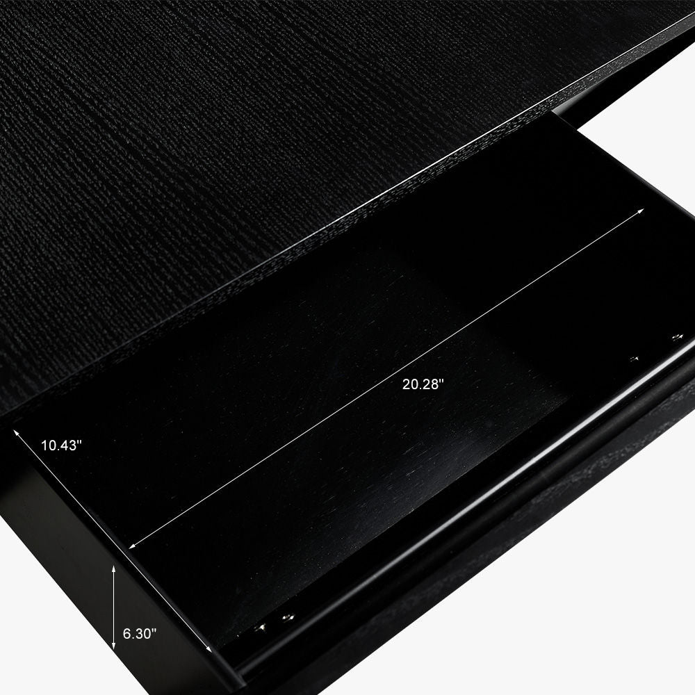 Modern Black Square Coffee Table With Drawer - Fully Assembled Black