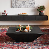 Modern Black Square Coffee Table With Drawer - Fully Assembled Black