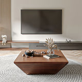 Modern Black Square Coffee Table With Drawer - Fully Assembled Brown