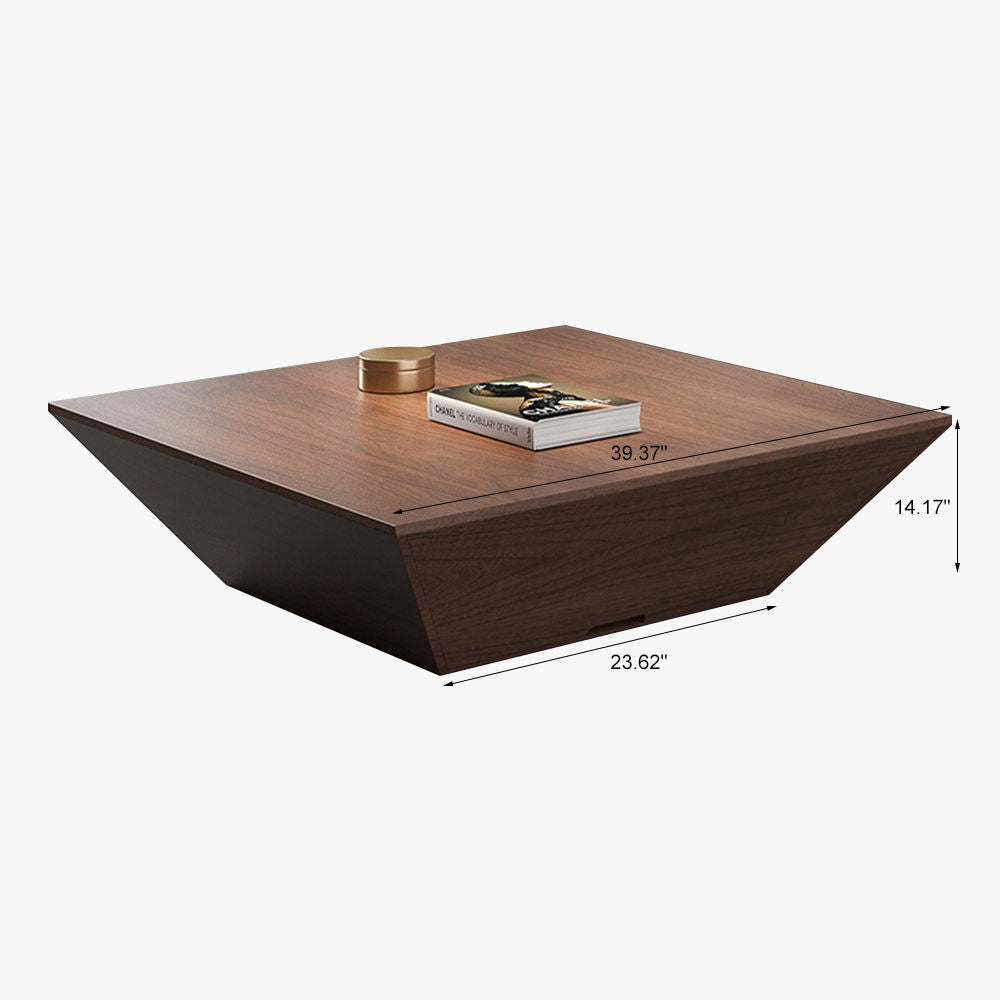 Modern Black Square Coffee Table With Drawer - Fully Assembled Brown