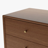 Mid-Century Modern Nightstand: 2 Drawers & Walnut Finish Walnut