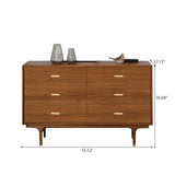 Affordable Mid Century Modern 6 Drawer Wood Cabinets | Free Shipping Dark Wood