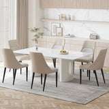Comfortable Dining Chairs With Double-Layer Backs Gray