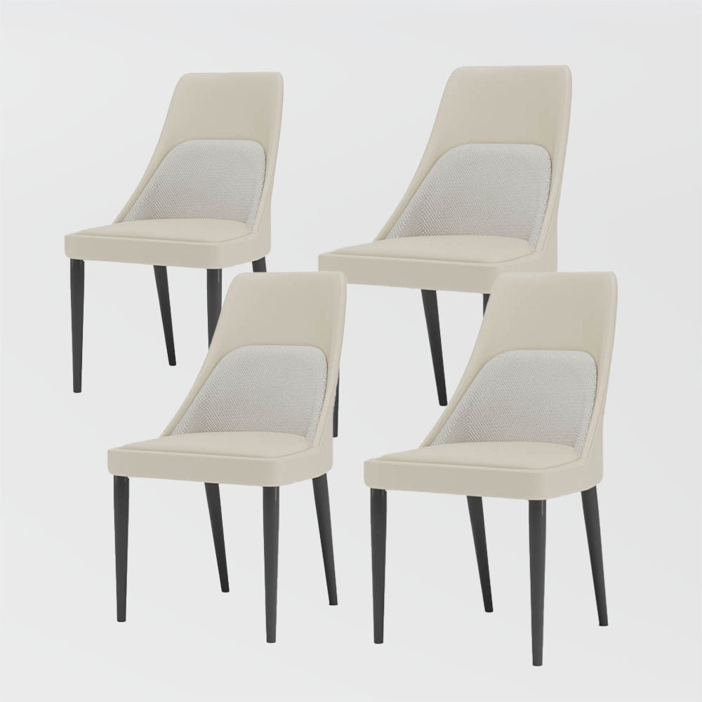 Comfortable Dining Chairs With Double-Layer Backs Gray