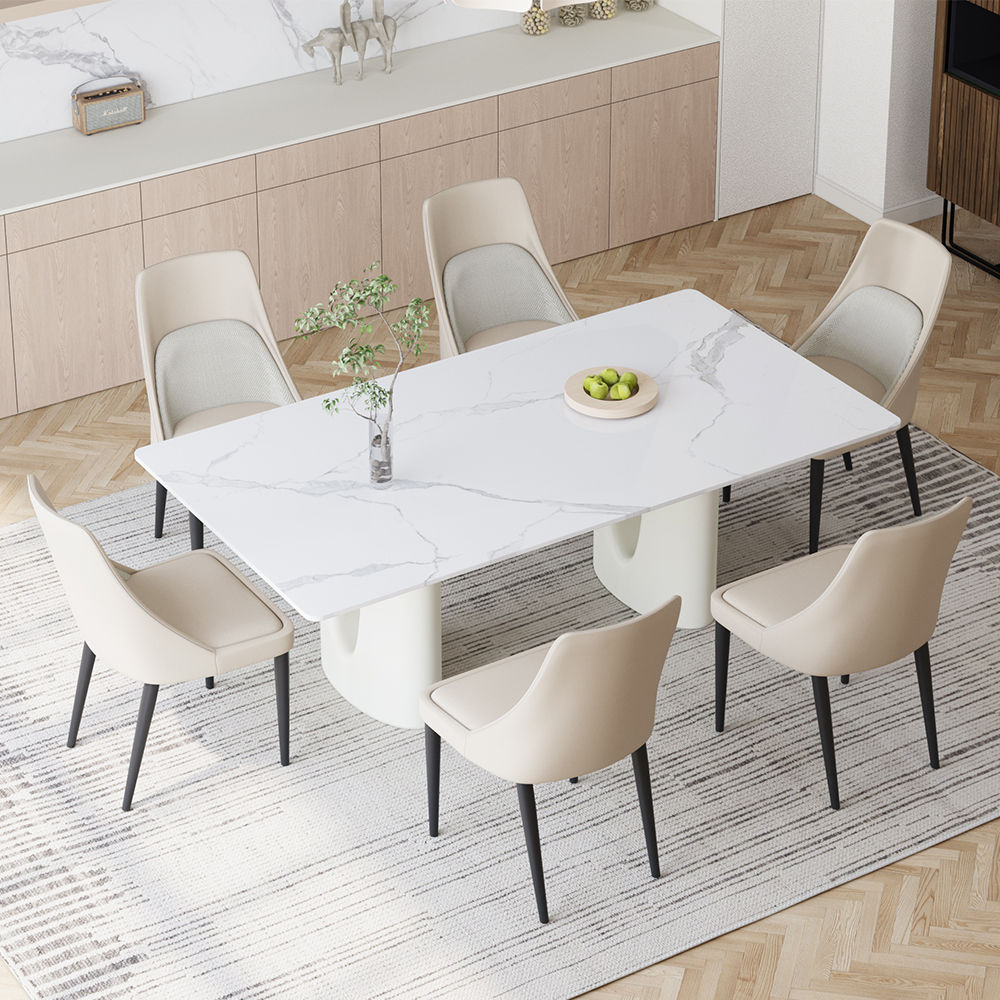 Comfortable Dining Chairs With Double-Layer Backs Gray