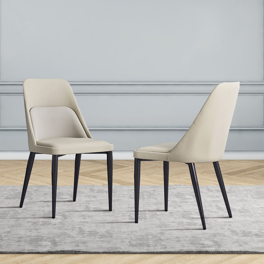 Comfortable Dining Chairs With Double-Layer Backs Gray