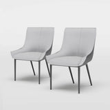 Stylish 2Pcs Dining Chairs With Carbon Steel Legs Gray