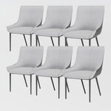 Stylish 2Pcs Dining Chairs With Carbon Steel Legs Gray