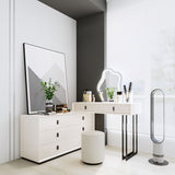 Versatile Dresser and Vanity Combo: White Desk with Ample Storage Beige