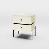 Modern Nightstand With 2 Drawers Beige