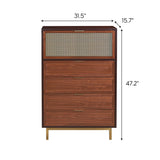Mid Century Walnut Dressers with Deep Drawers Walnut