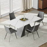 Extendable Rectangular Kitchen Dining Table With Leaf White