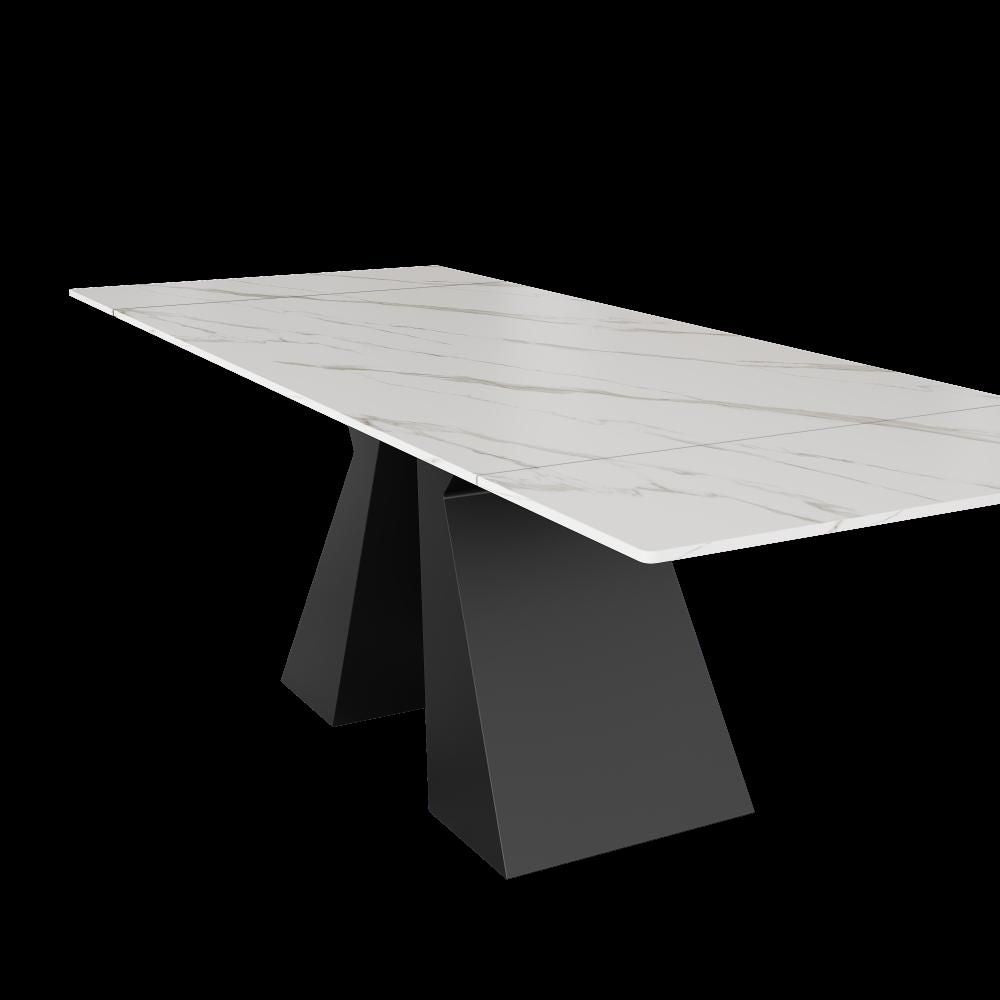 Extendable Rectangular Kitchen Dining Table With Leaf White