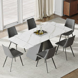 Extendable Rectangular Kitchen Dining Table With Leaf White