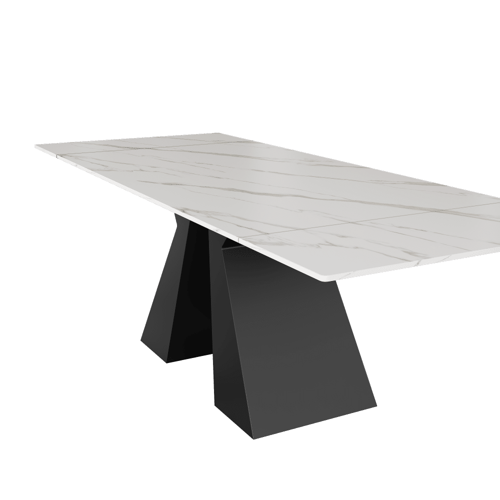 Extendable Rectangular Kitchen Dining Table With Leaf White