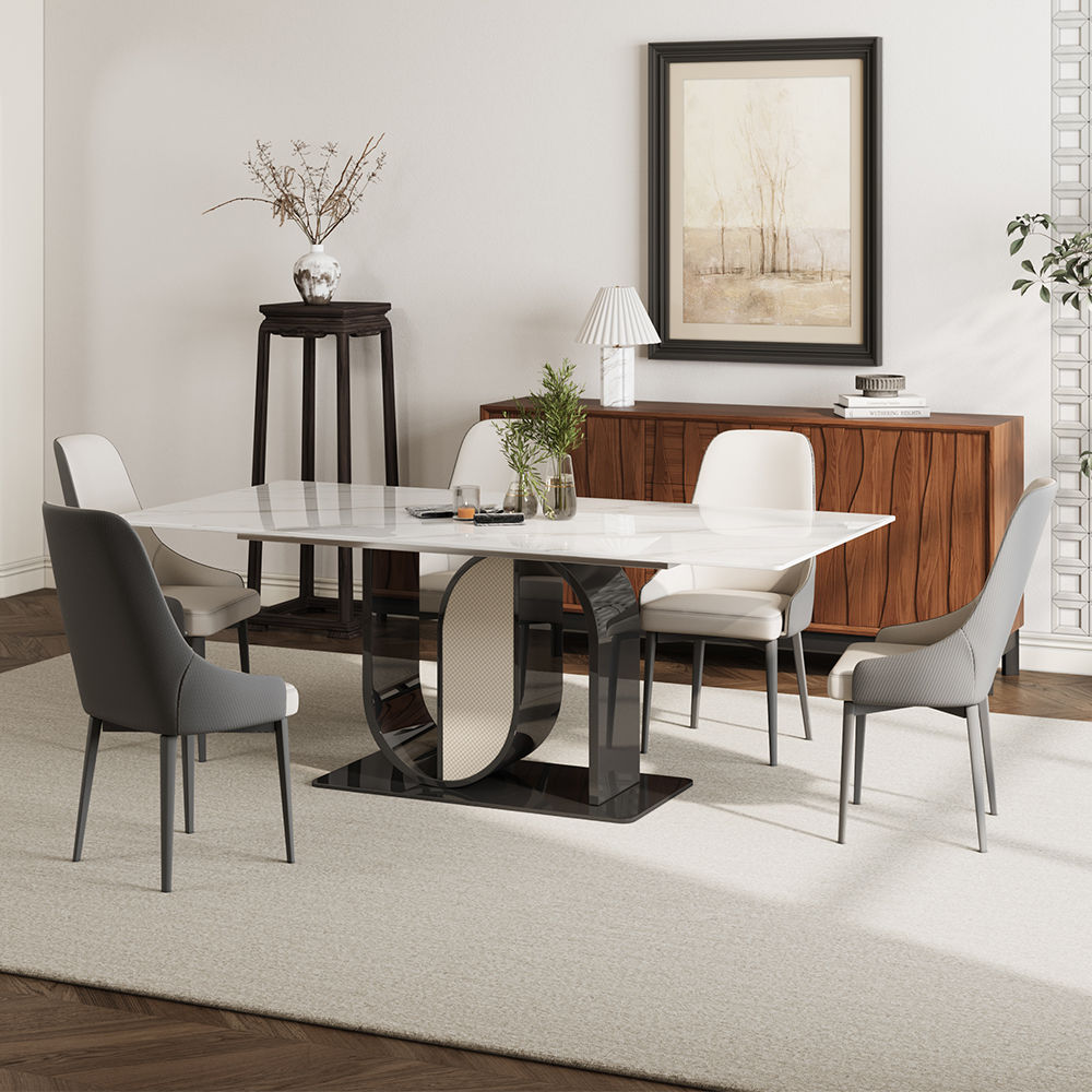 62.99” Modern Rectangular Dining Table For 4-6 White