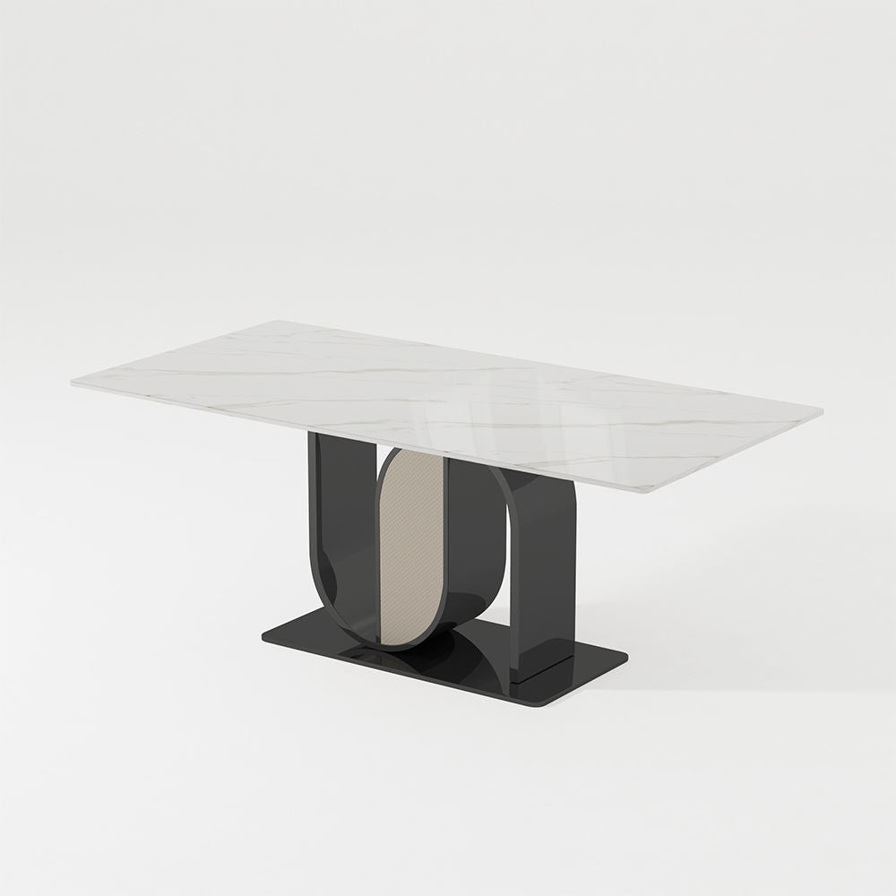 62.99” Modern Rectangular Dining Table For 4-6 White