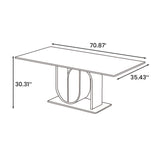 62.99” Modern Rectangular Dining Table For 4-6 White