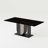 62.99” Modern Rectangular Dining Table For 4-6 Black