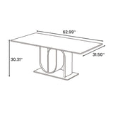 62.99” Modern Rectangular Dining Table For 4-6 Black