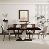 62.99” Modern Rectangular Dining Table For 4-6 Black