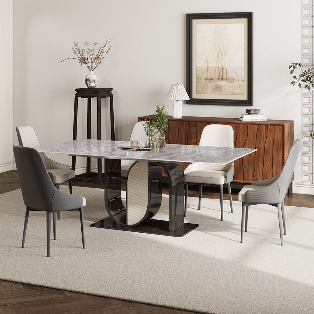 62.99” Modern Rectangular Dining Table For 4-6 Gray