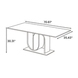 62.99” Modern Rectangular Dining Table For 4-6 Gray