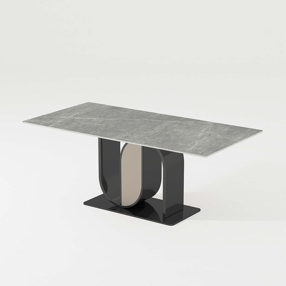 62.99” Modern Rectangular Dining Table For 4-6 Dark Gray