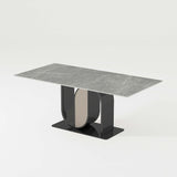 62.99” Modern Rectangular Dining Table For 4-6 Dark Gray