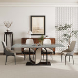 62.99” Modern Rectangular Dining Table For 4-6 Dark Gray